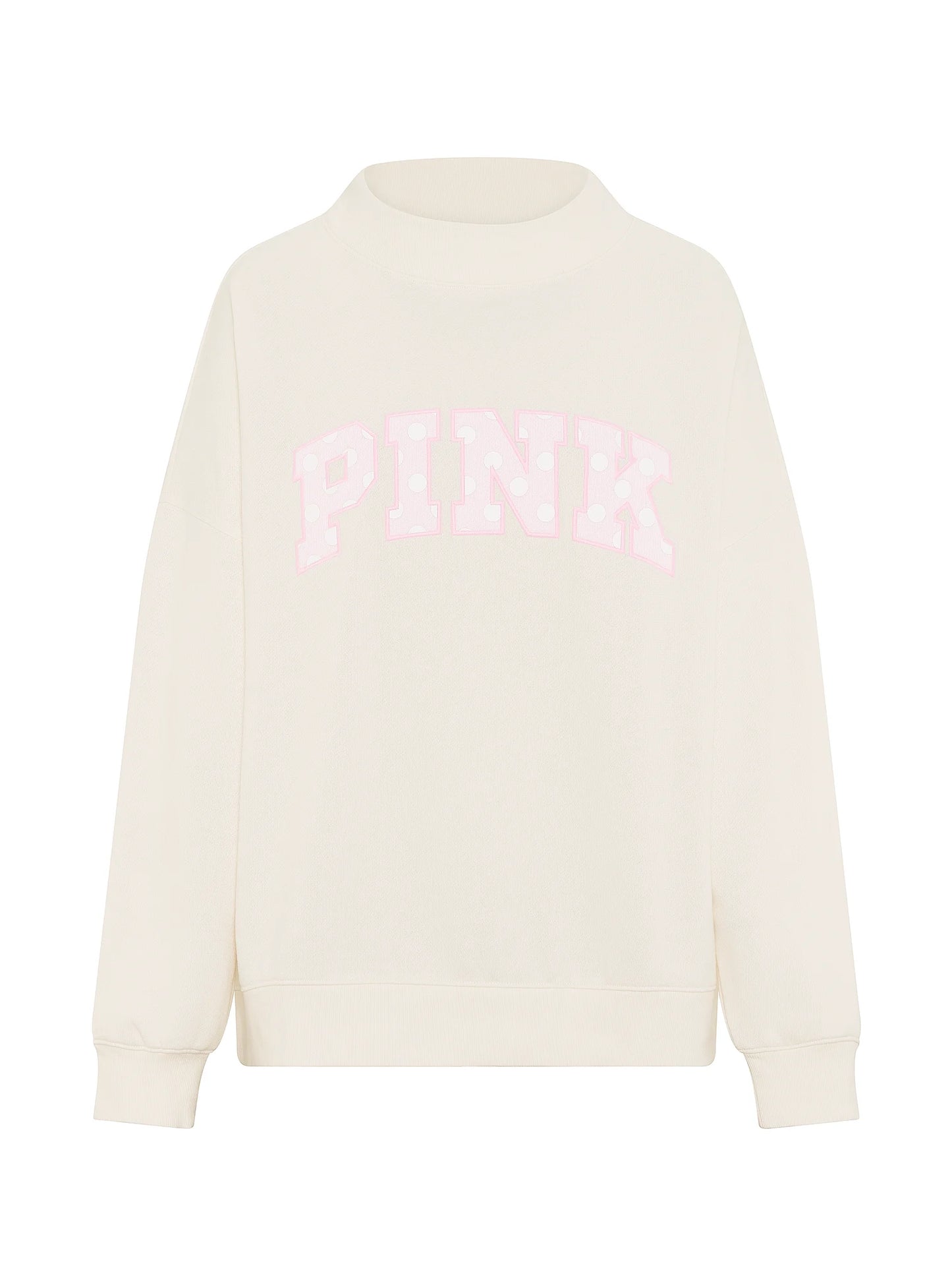 PINK Oversized Mock-Neck Sweatshirt