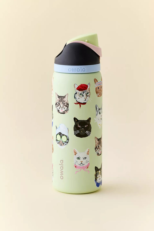 Owala Cat Collage FreeSip 32oz Water Bottle
