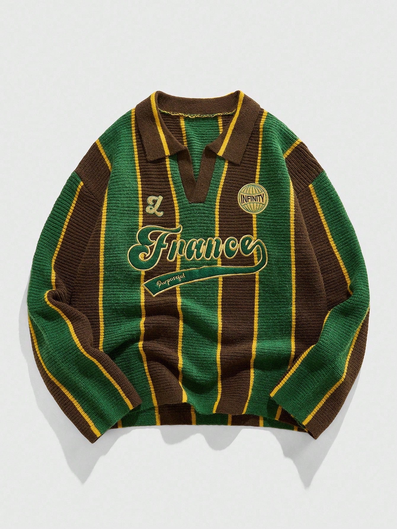 Retro Collared Football Inspired Sweater