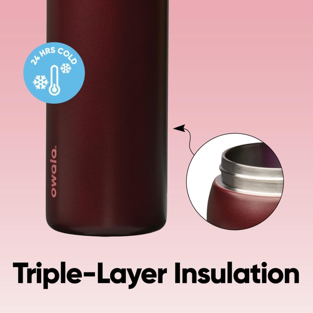 Black Cherry Owala FreeSip 32oz  Water Bottle