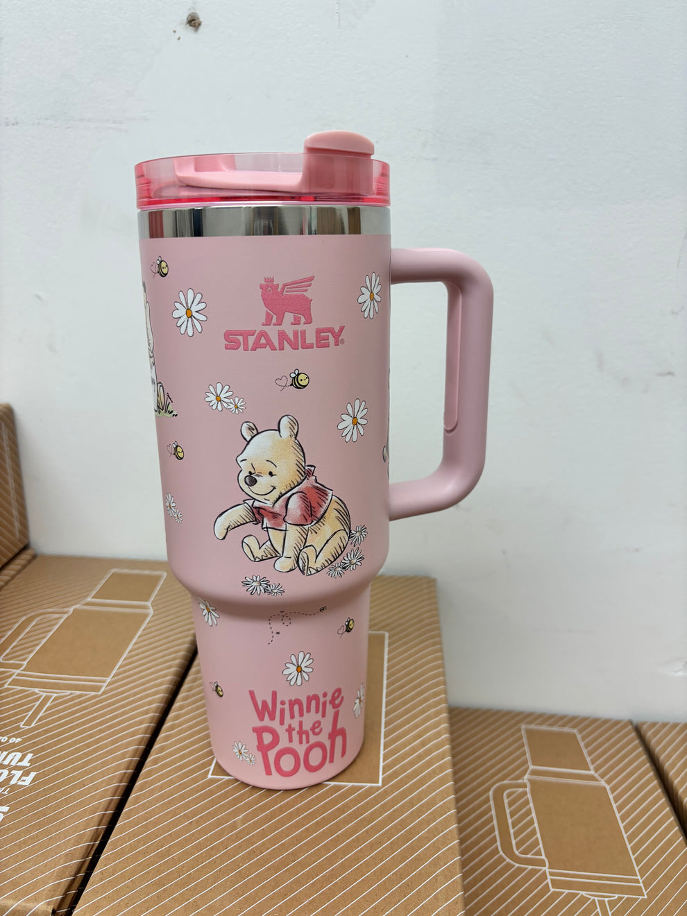 Pink Winnie The Pooh Bear 40oz Tumbler