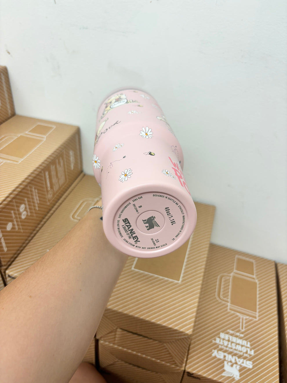 Pink Winnie The Pooh Bear 40oz Tumbler