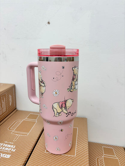 Pink Winnie The Pooh Bear 40oz Tumbler