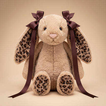 Leopard Print Bashful Bunny Plush