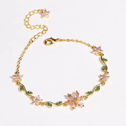 Green Leaf Flower Bracelet
