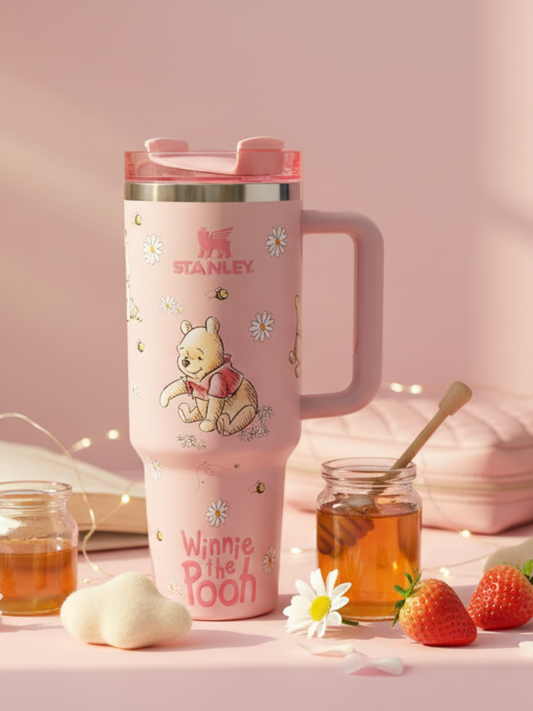 Pink Winnie The Pooh Bear 40oz Tumbler