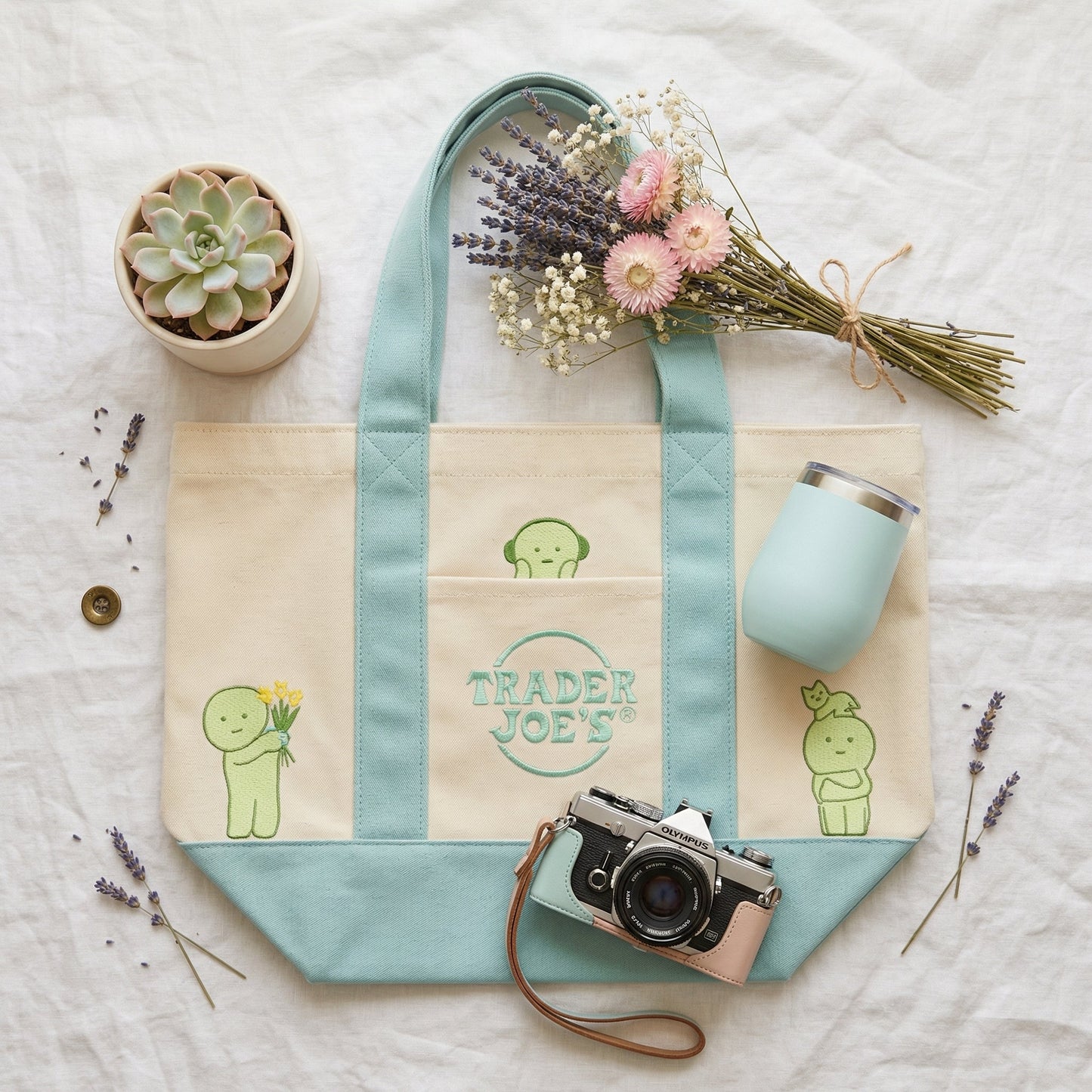 Smiski X Trader Joe's Tote Bags