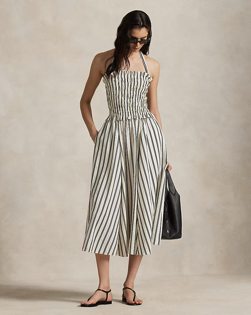 Striped Silk-Blend Dress
