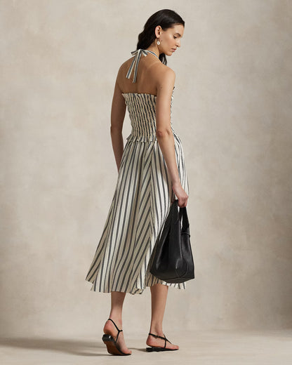 Striped Silk-Blend Dress