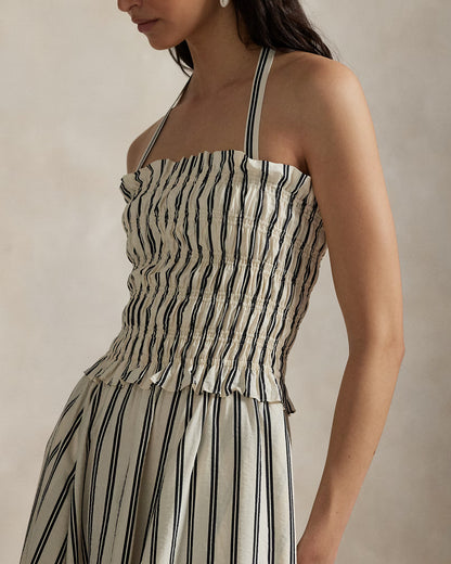 Striped Silk-Blend Dress
