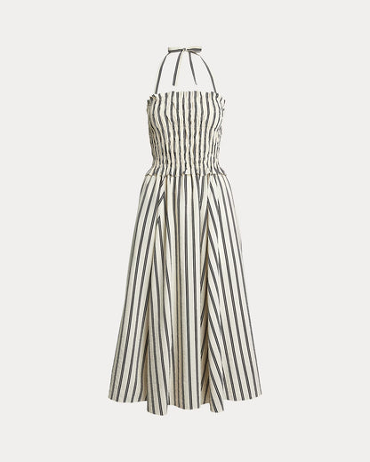 Striped Silk-Blend Dress